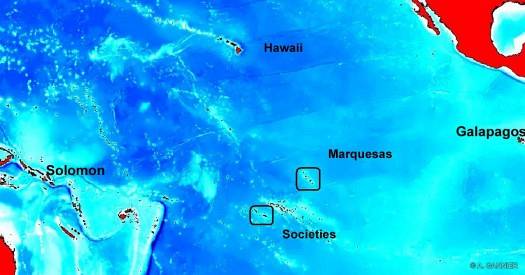 L'archipel des Marquises est à 800 milles au NE de Tahiti