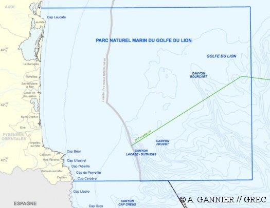 carte du parc du golfe du Lion