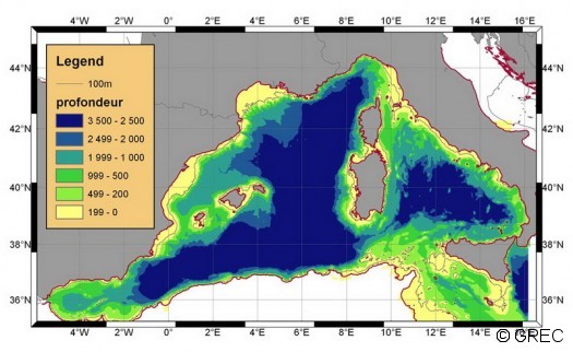 Topographie de Méditerranée