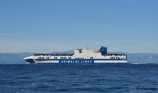 Un des rares navires vus au large: les 'autoroutes de la mer'